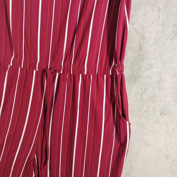 NO BOUNDARIES Women Jumpsuit Junior Size XXL(119) Striped Knit Pockets Waist Tie - Picture 4 of 11